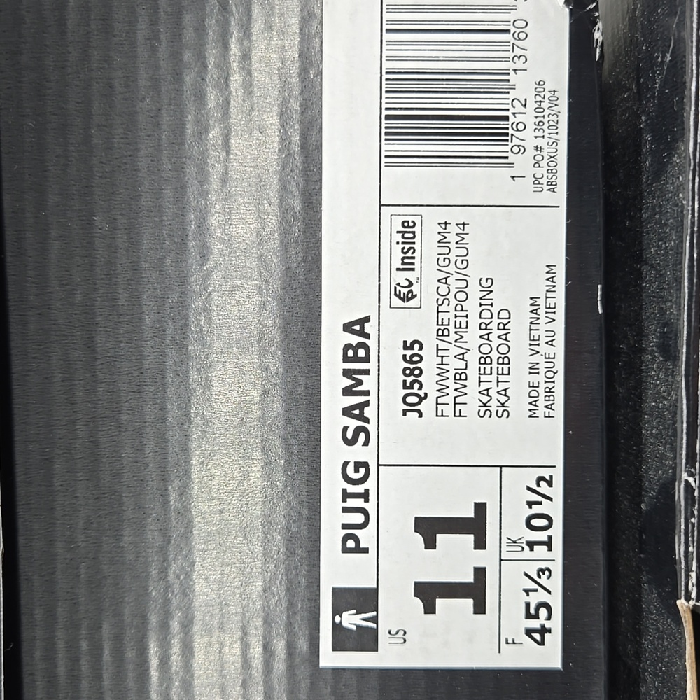 adidas Puig Samba 'White Better Scarlet Gum' Men's Skateboarding Shoes Size 11 - Picture 8 of 8